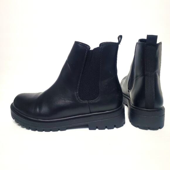 Soda Pilot-S Black Lug Sole Chelsea Ankle Boot Size 10 - Picture 11 of 14